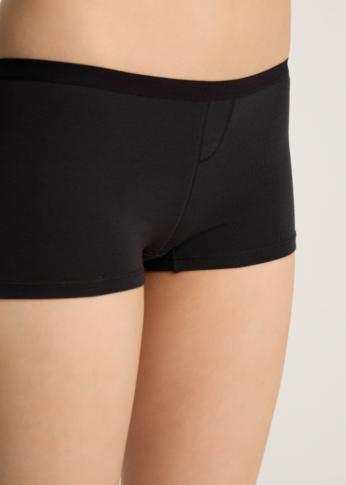 Denim Style．Mid Rise Cotton Shortie Panty（Black）