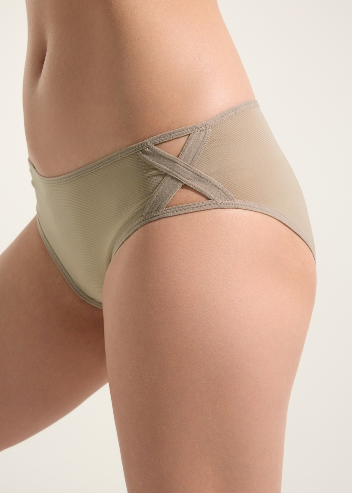 Cool Series．Mid Rise Cool Side Cross Brief Panty（Vintage Khaki）