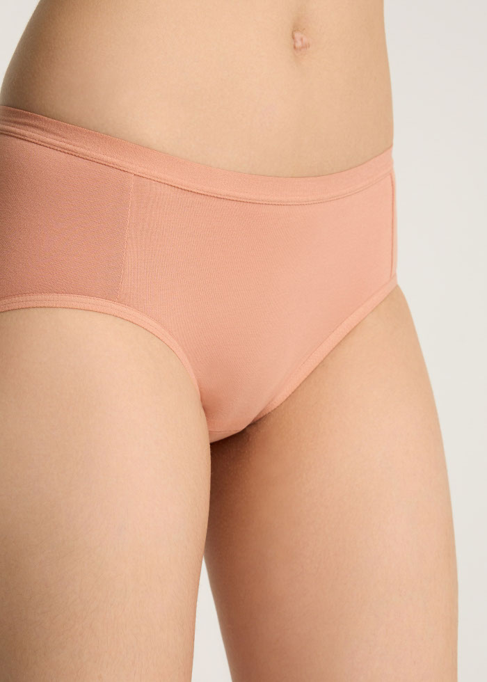 XXL Classic Denim．Mid Rise Cotton Brief Panty（Muted Clay）