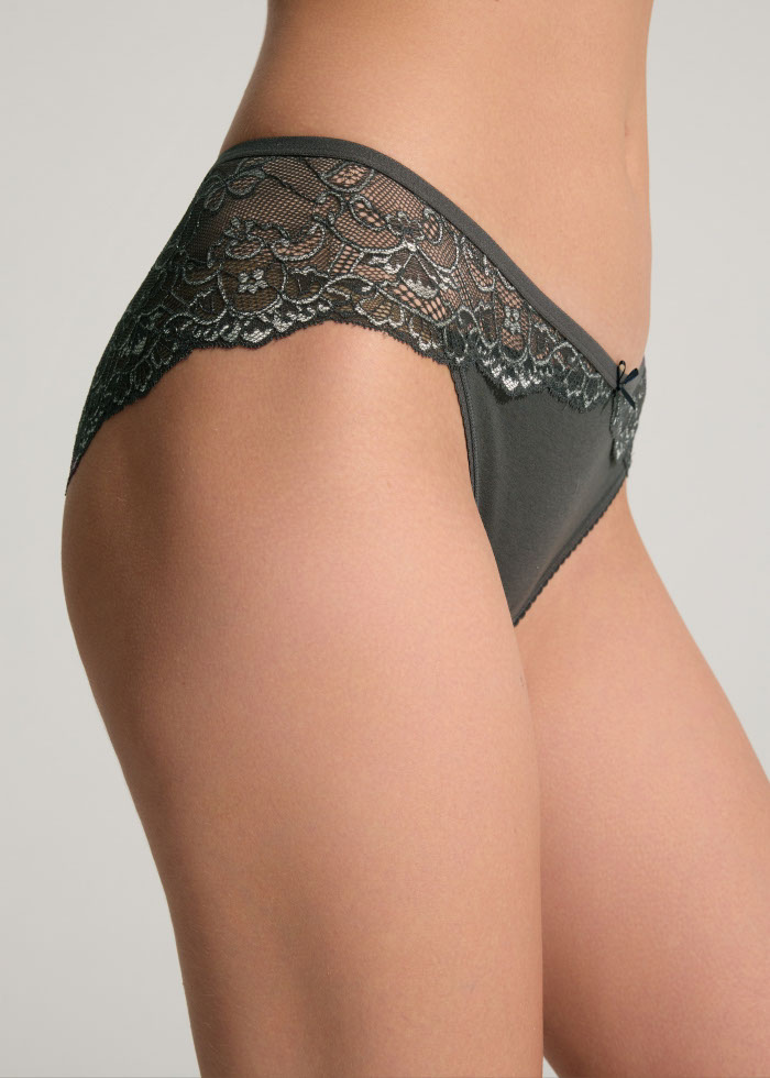 Zoological．Mid Rise Floral Lace Cotton Detail Hipster Panty（Tornado - Two Tone Lace）