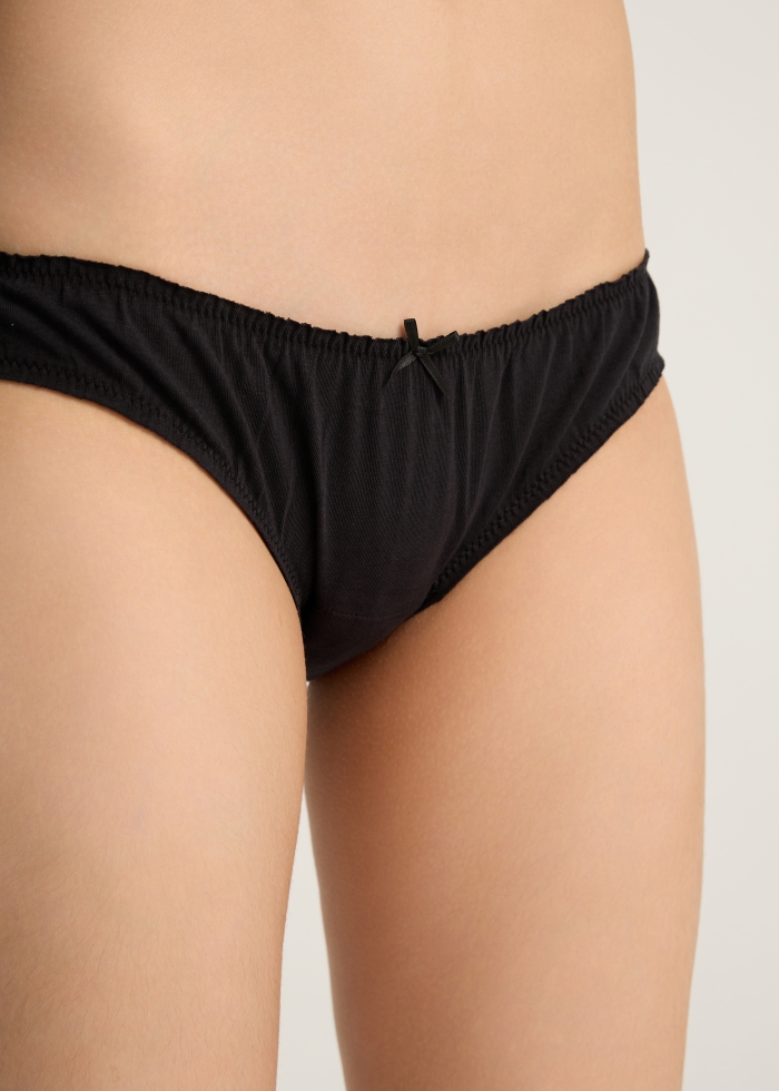 Zoophilist．Low Rise Cotton Ruffled Brief Panty（Black）