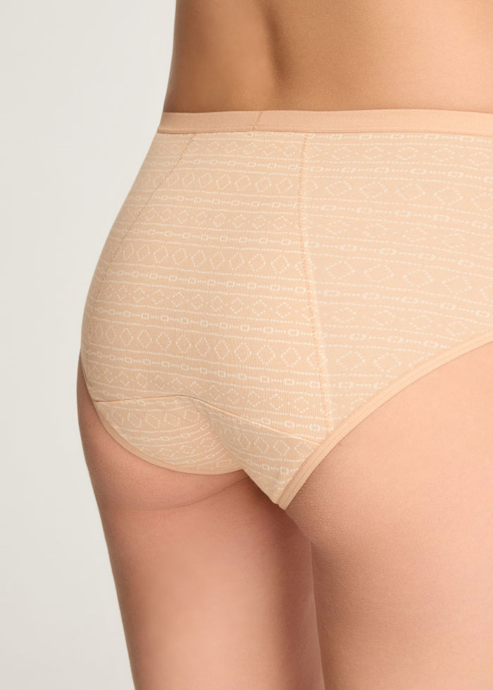 Freedom．High Rise Cotton Period Brief Panty（Ethnic Tribal Patterns）