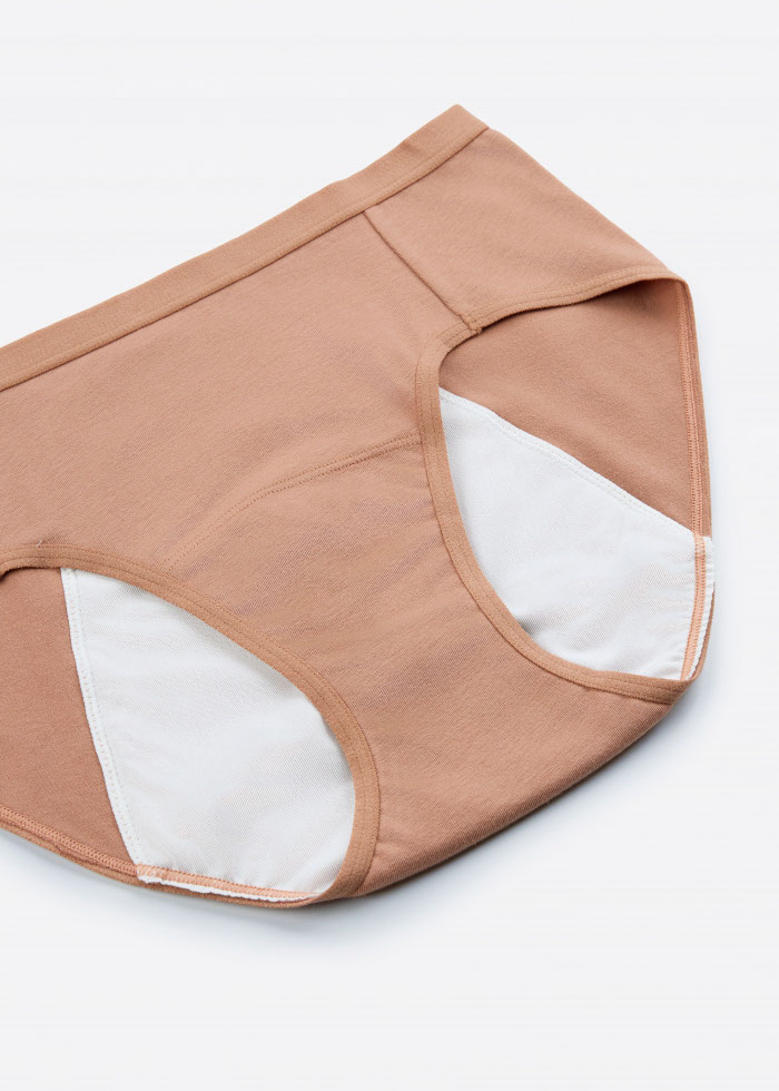 Freedom．Mid Rise Cotton Period Brief Panty（Cork）