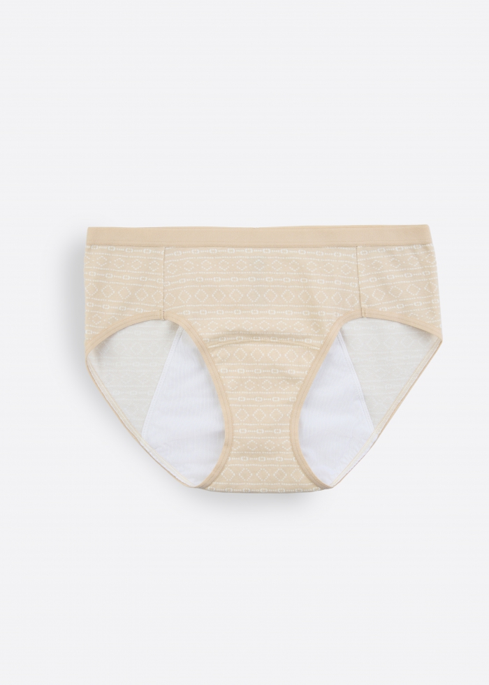 Freedom．Mid Rise Cotton Period Brief Panty（Ethnic Tribal Patterns）