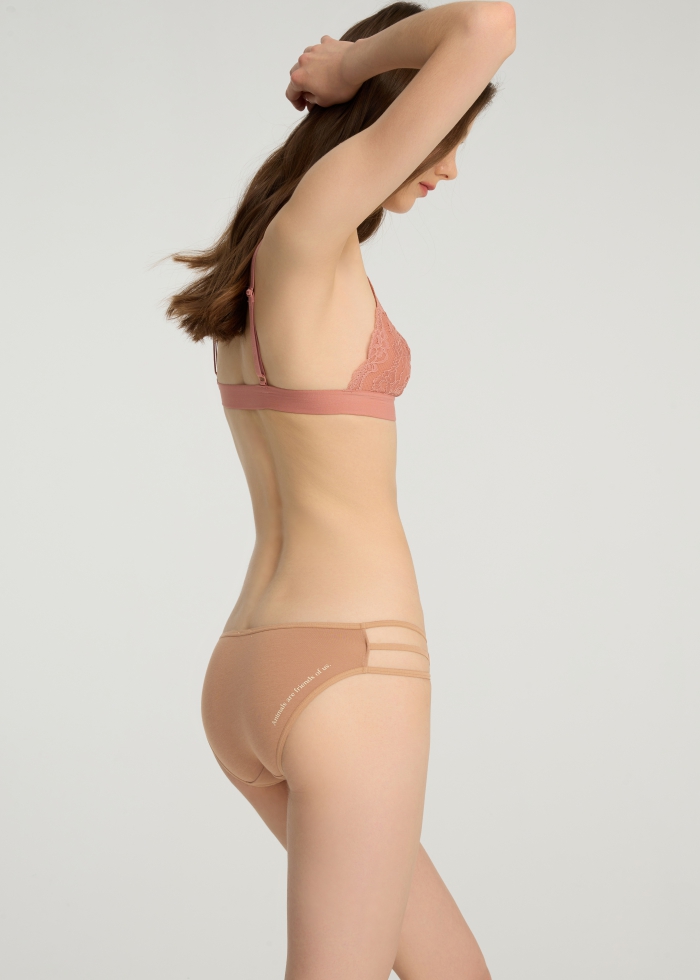 Natural Park．Mid Rise Cotton Caged Side Hipster Panty（Cork）