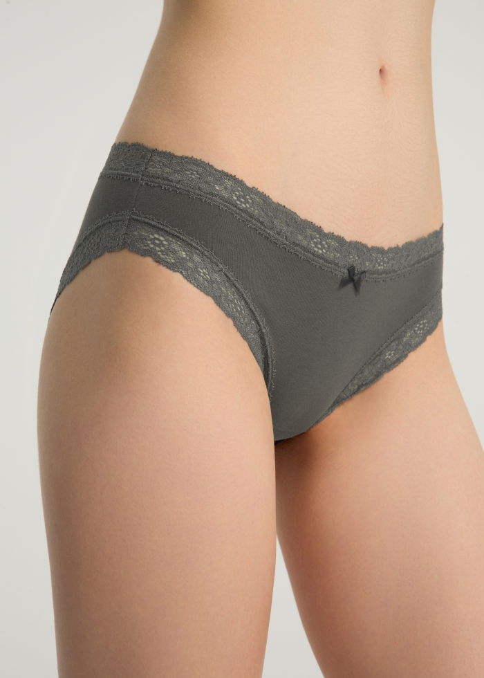 Zoophilist．Mid Rise Cotton Lace Trim Hipster Panty（Tornado）