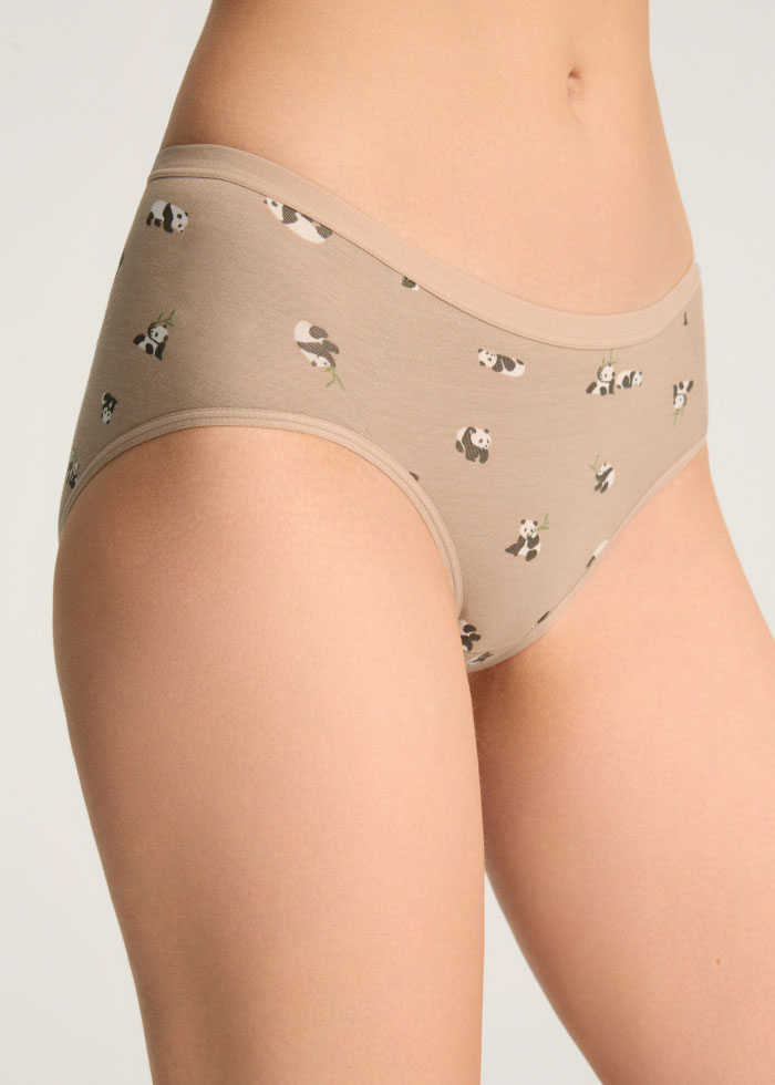 XXL Zoophilist．Mid Rise Cotton Brief Panty（Panda Pattern）