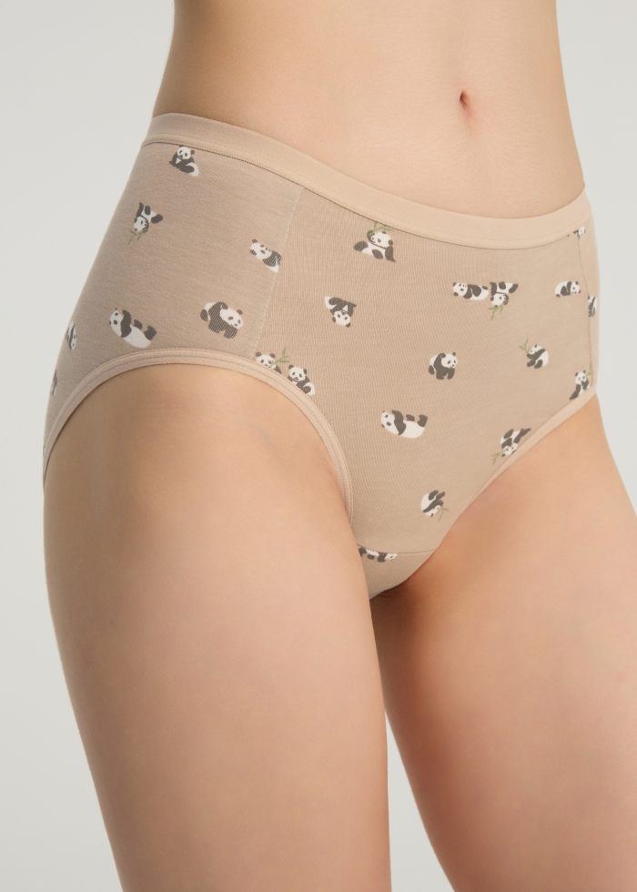 Natural Park．High Rise Cotton Brief Panty（Panda Pattern）