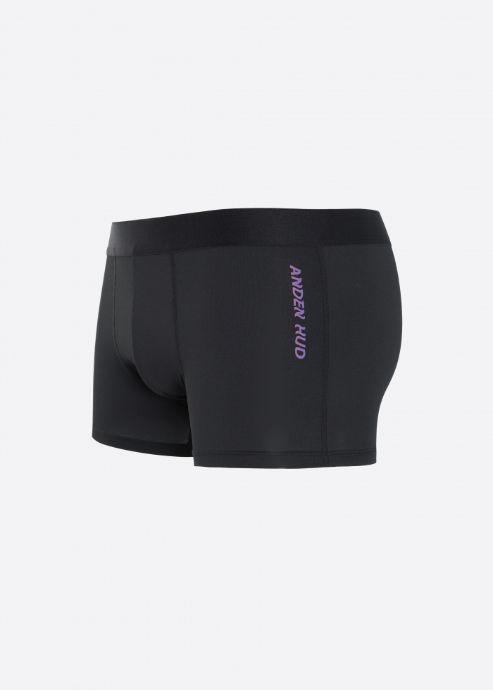 Moisture-Wicking Collection．Men Trunk Underwear（Black-Laser）