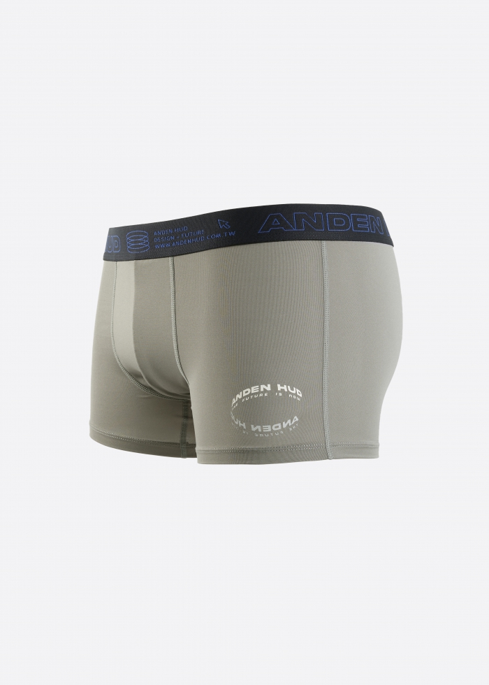 Moisture-Wicking Collection．Men Trunk Underwear（Steel Gray-.com Waistband）