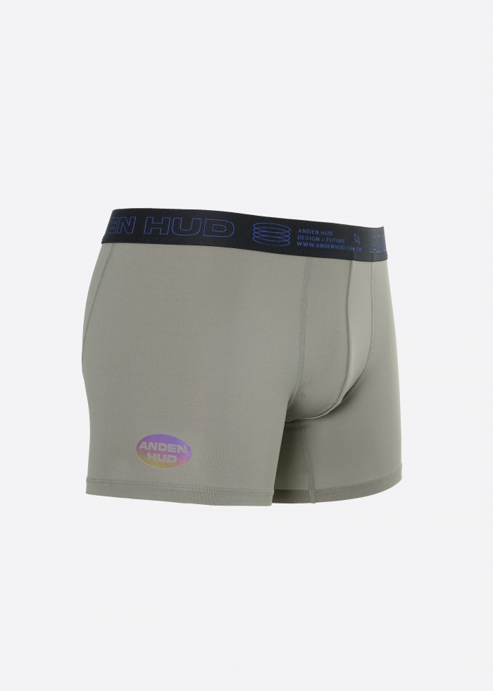 Moisture-Wicking Collection．Men Boxer Brief Underwear（Steel Gray-Laser）