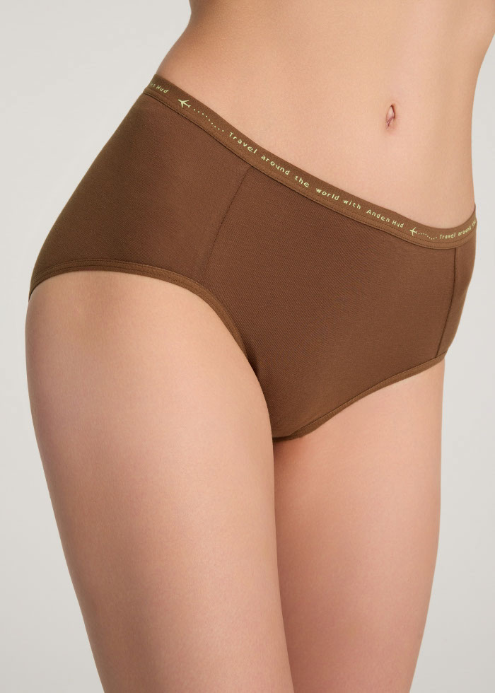 Travel memories．High Rise Cotton Brief Panty（Fudgesickle - Travel Print Waistband）