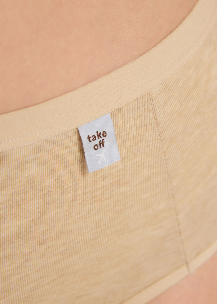 Travel memories．High Rise Cotton Brief Panty（Heather Oatmeal - Take off Label）