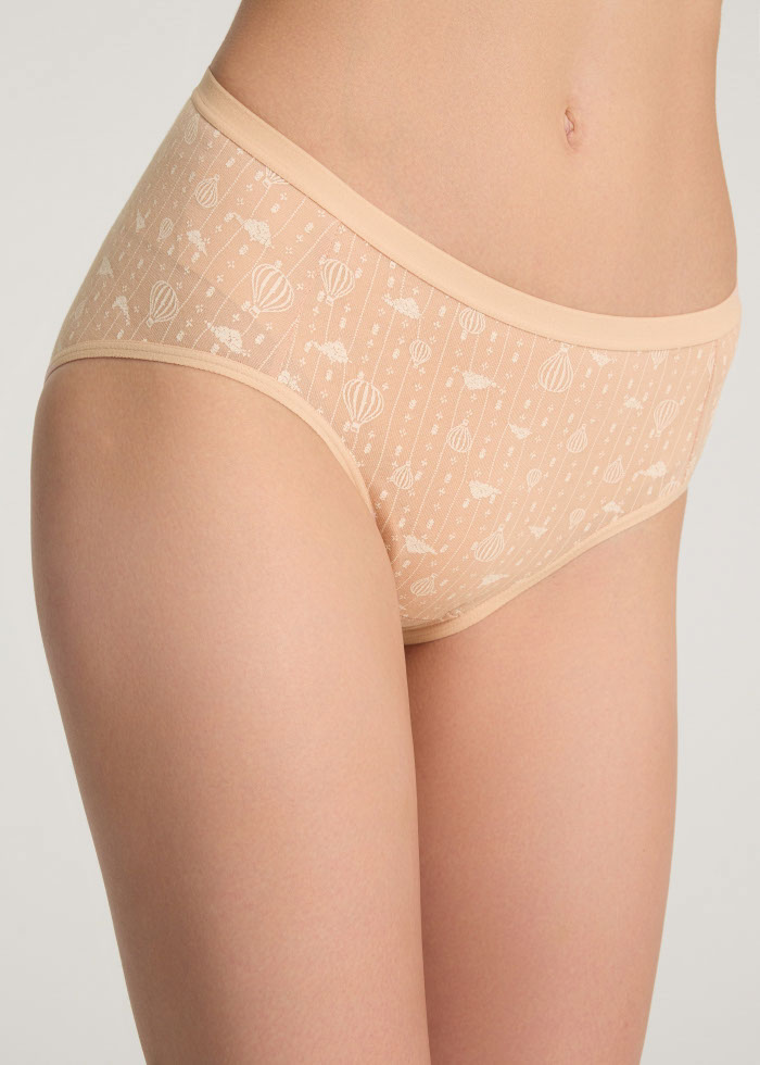 Travel memories．Mid Rise Cotton Brief Panty（Hot Air Balloon Pattern）