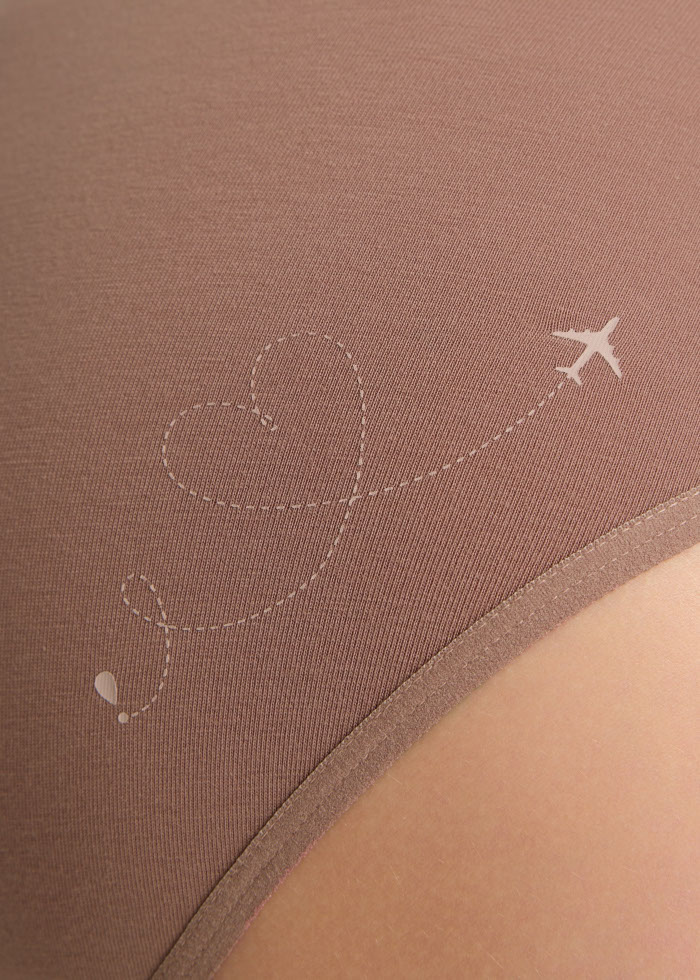 Travel memories．Low Rise Cotton Brief Panty（Burlwood）