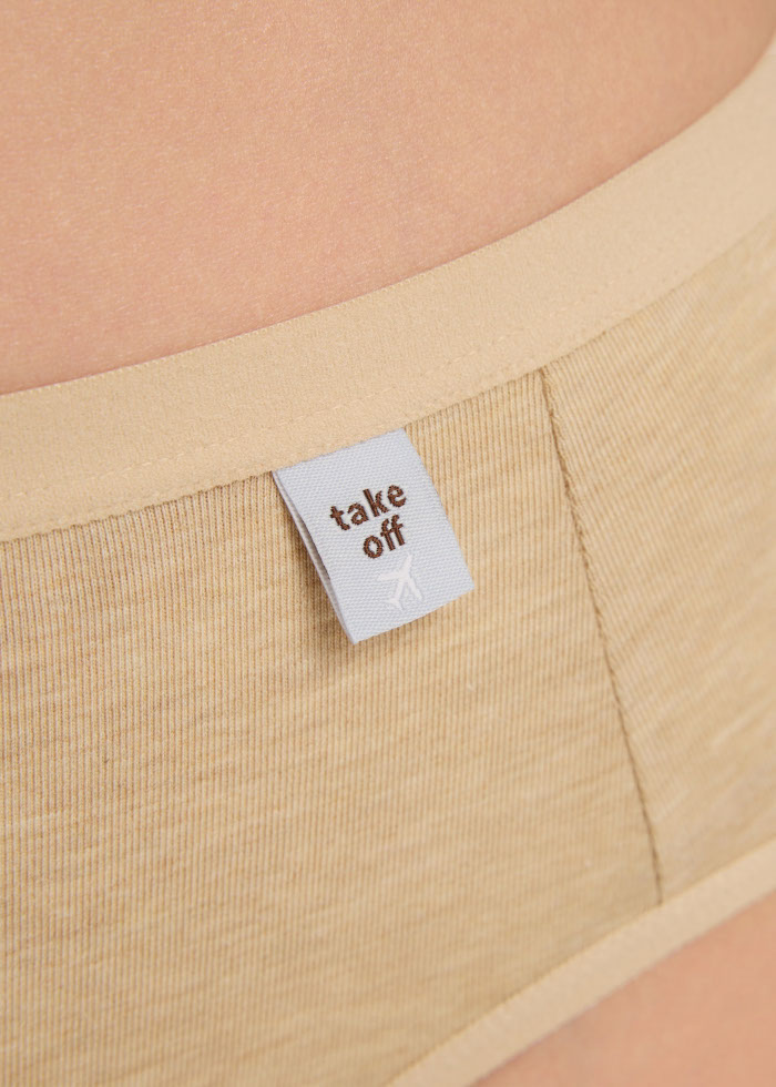 Travel memories．Mid Rise Cotton Brief Panty（Heather Oatmeal - Take off Label）