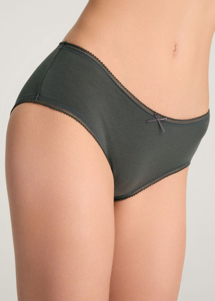 Every Day．Mid Rise Cotton Picot Elastic Brief Panty（Urban Chic）