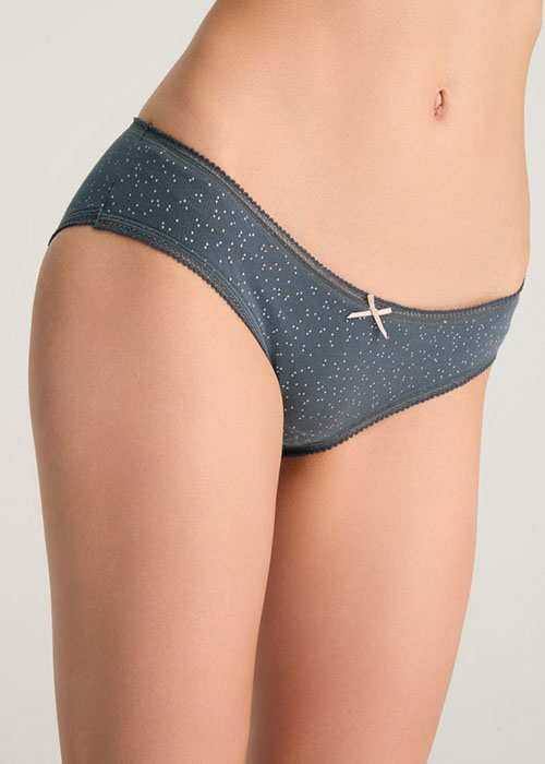 Every Day．Low Rise Cotton Picot Elastic Brief Panty（Dotted Pattern）