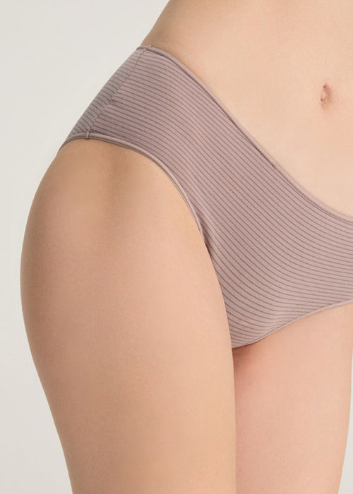 XXL Every Day．Mid Rise Cotton Flat Elastic Brief Panty（Sphinx Gray Stripe）