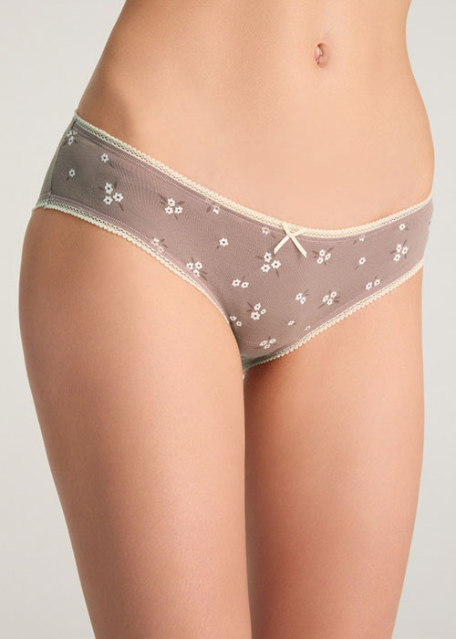 Every Day．Low Rise Cotton Picot Elastic Brief Panty（Flower Pattern）