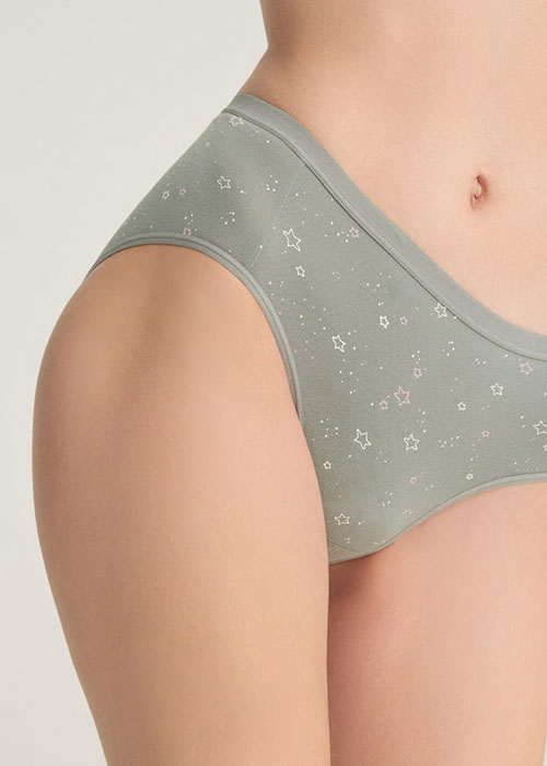 XXL Every Day．Mid Rise Cotton Brief Panty（Stars Pattern）