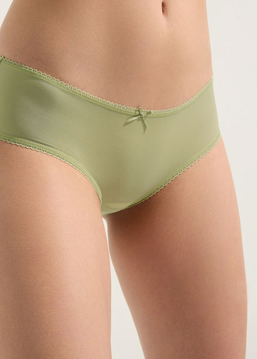 Cool Series．Mid Rise Cool Picot Elastic Brief Panty（Bog）