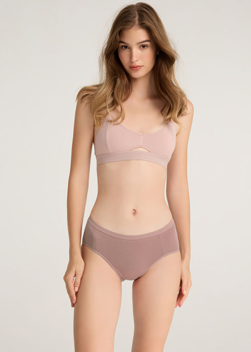 XXL Every Day．Mid Rise Cotton Brief Panty（Ash Rose）