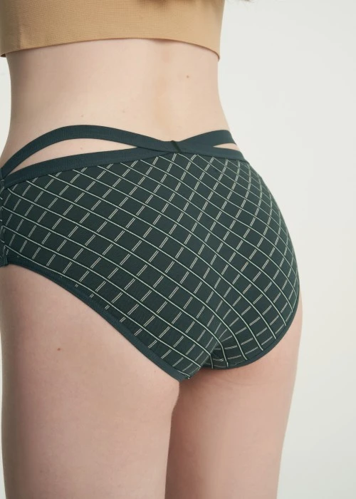 Whispers of Autumn．Mid Rise Cotton Crossed Back Brief Panty(Vintage Tilt)