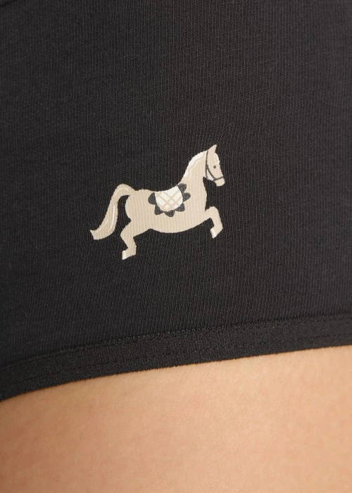 秋日呢喃．緊帶高腰三角內褲(霧霾藍-刺繡底線)