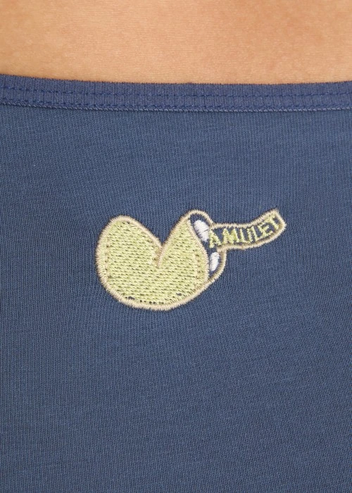 Timeless Elegance．Mid Rise Cotton Flat Elastic Brief Panty（Blue Indigo）