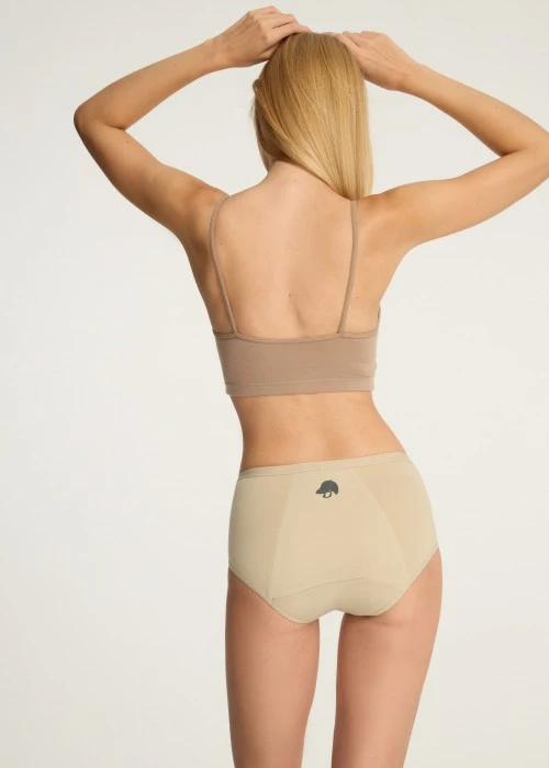 XXL Fortune．High Rise Cotton Period Brief Panty(Irish Cream)