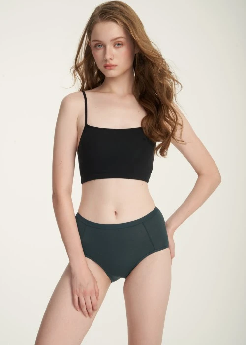 秋日呢喃．高腰三角內褲(淺麻灰-1990)