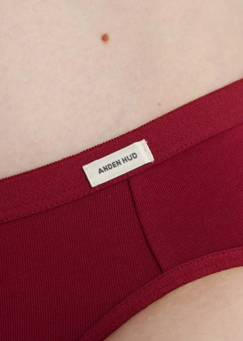 Classic．Low Rise Cotton Brief Panty(Red Dahlia)