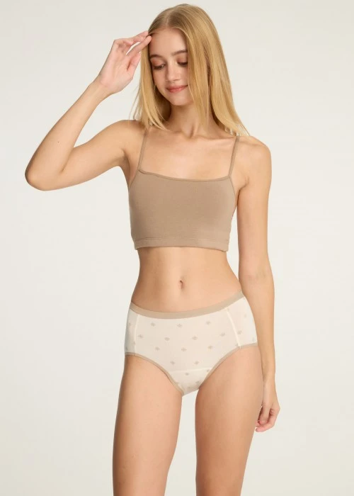 Fortune．High Rise Cotton Period Brief Panty(Irish Cream)