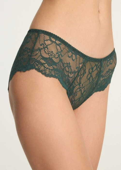 經典純色．訂製蕾絲中腰三角內褲(海鹽紅)