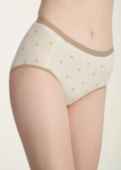 XXL 秋日呢喃．高腰三角內褲（和風米-幾何花）