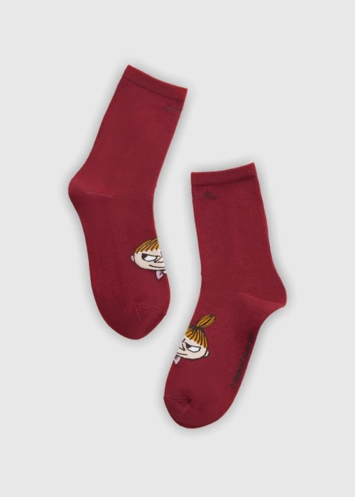 姆明系列．緹花中筒襪（紅-阿美）