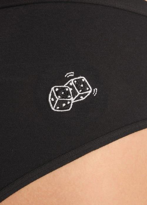 Fortune．Mid Rise Cotton Period Brief Panty（Black）