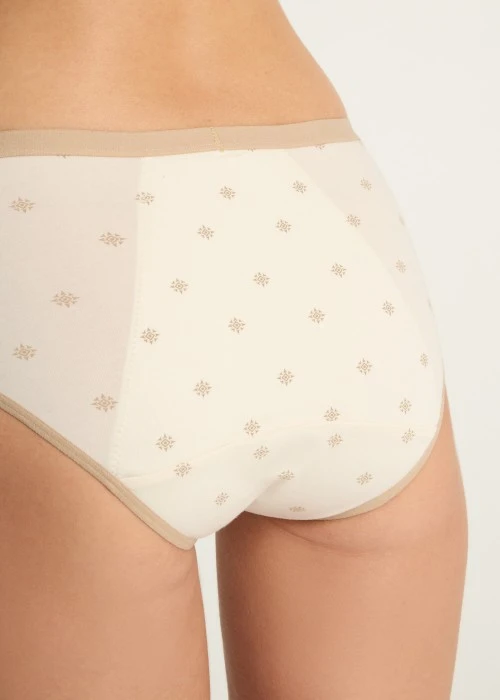 Fortune．Mid Rise Cotton Period Brief Panty（Monogram Dust）