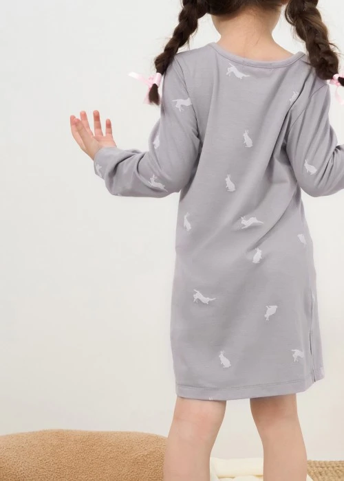 兒童連身_雪地蹦蹦．居家長袖開叉睡衣(多維爾粉-Kitten)