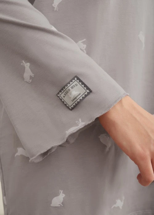 連身_秋日晴空．傘狀密拷長袖罩杯睡衣(多維爾粉-愛心熊)