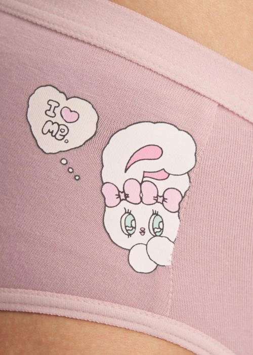 艾絲樂小兔系列．中腰三角內褲（微風粉-偷看）