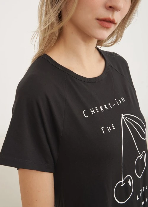 連身_秋日晴空．綁帶造型短袖睡衣(靛灰藍-刺繡 Beauty Sleep)