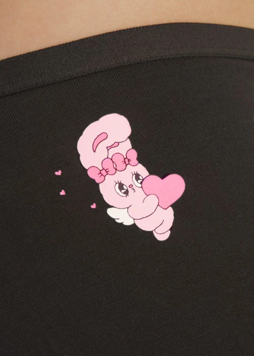 Esther Bunny Series．Mid Rise Cotton Brief Panty(Sea Fog)