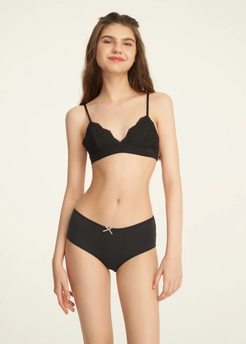 XXL Esther Bunny Series．High Rise Cotton Picot Elastic Brief Panty(Lotus)