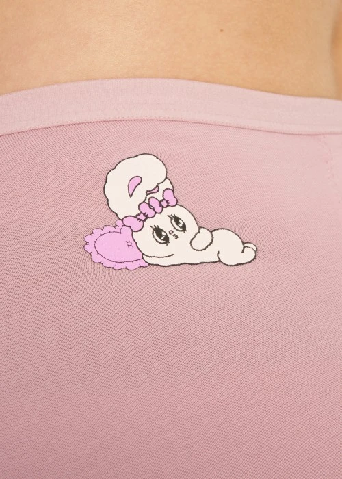 XXL 艾絲樂小兔系列．高腰生理褲(微風粉-只想休息)