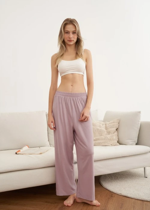 下身_秋日晴空．居家口袋長褲(人魚粉紫)