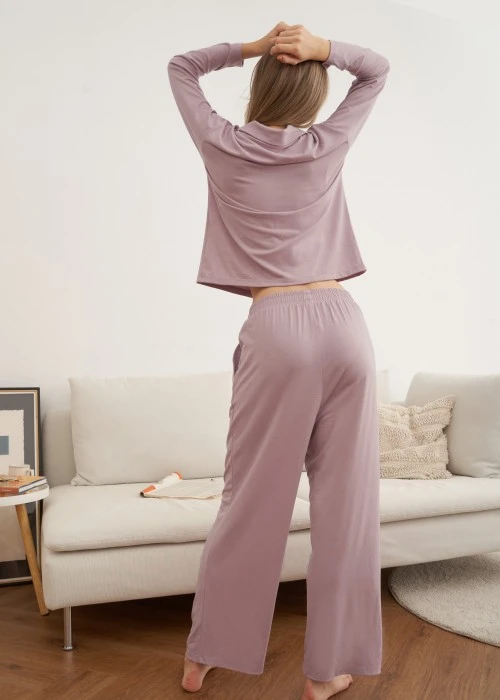 下身_秋日晴空．居家口袋長褲(人魚粉紫)