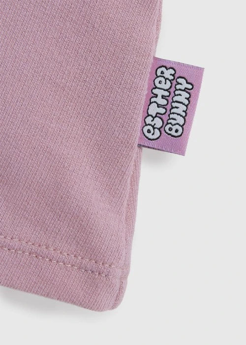 兒童連身_艾絲樂小兔系列．拉格蘭袖長袖束口睡衣(微風粉-抱愛心)