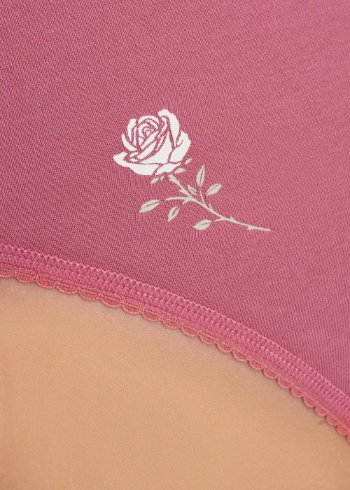 Gently Falling for Life．High Rise Cotton Picot Elastic Brief Panty(Tornado)